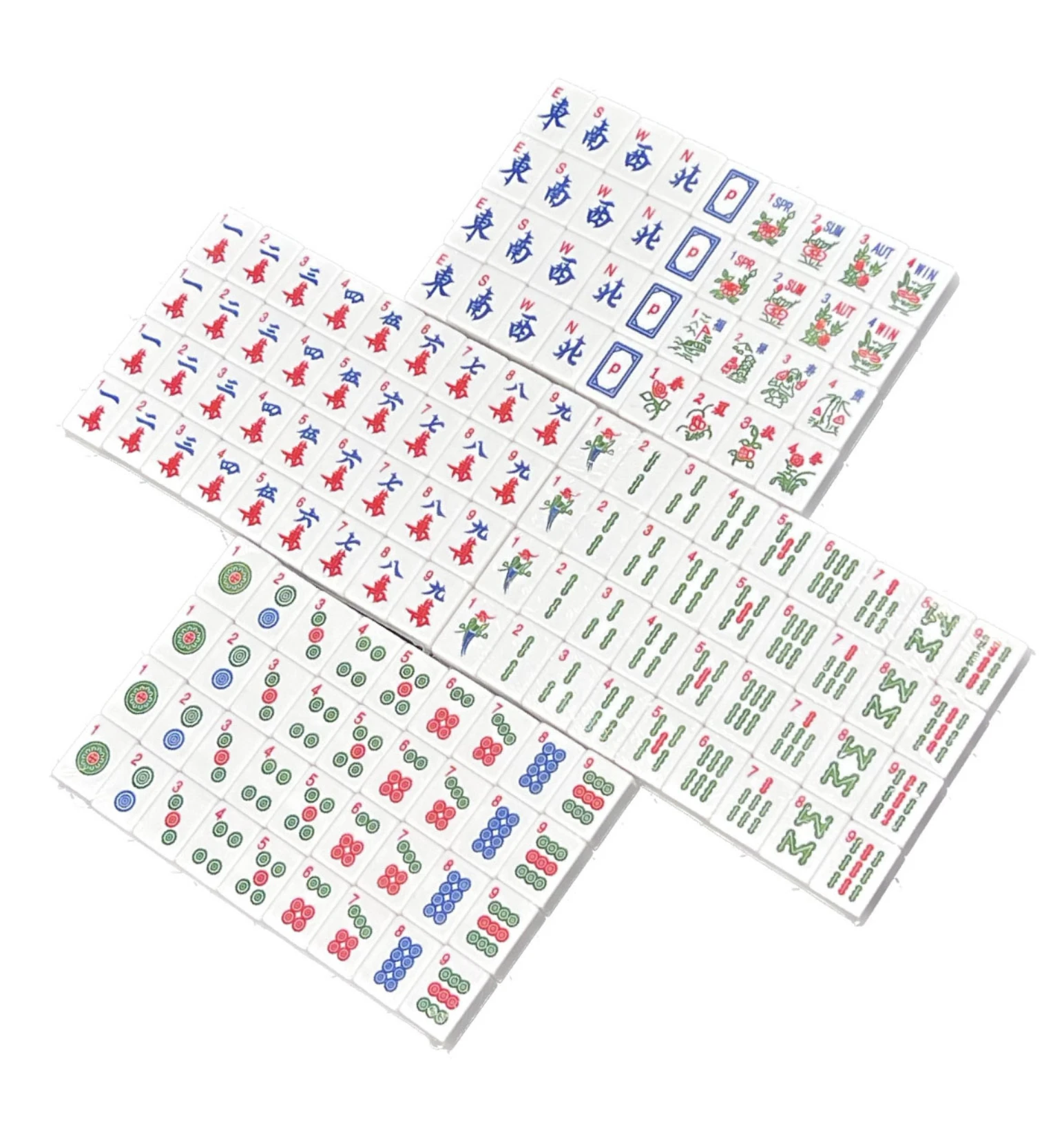 Bespoke White American Chinese Traditional Mahjong Set with Joker Tiles High-End Melamine Double-layered Modern Mahjong