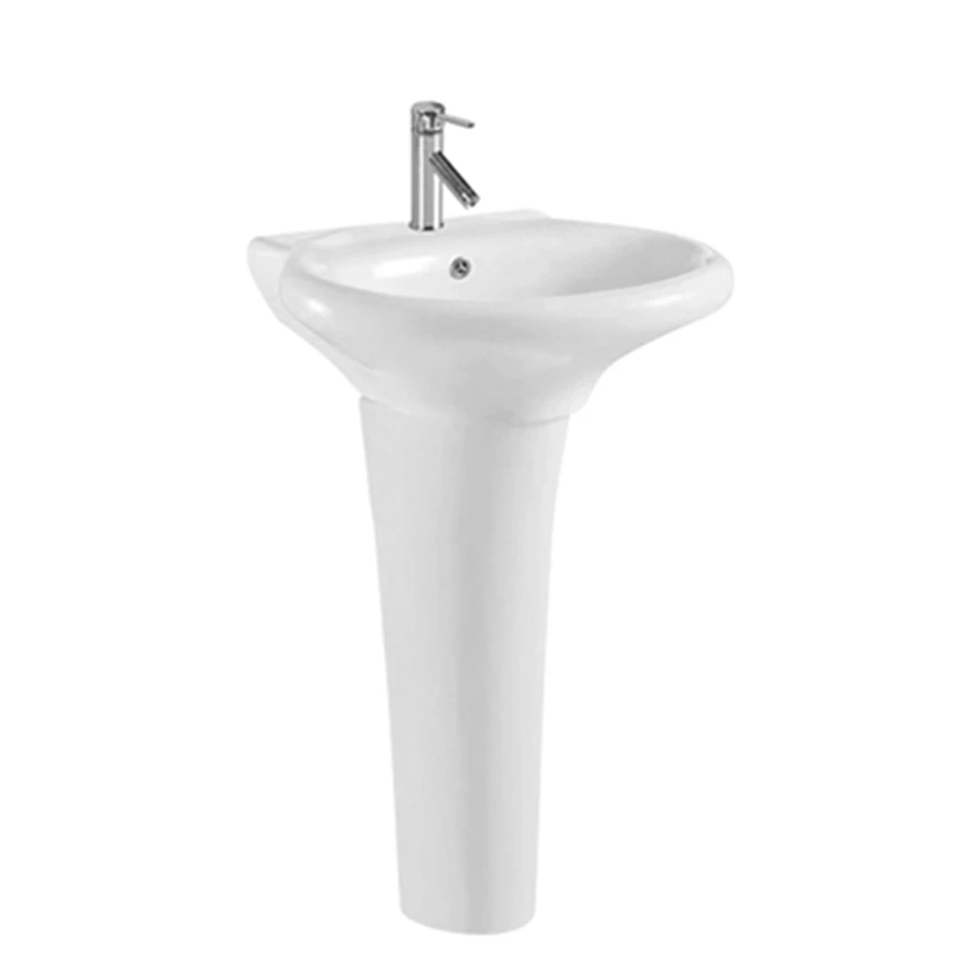 
high quality self-cleaning glaze china round shape bathroom ceramic pedestal wash basin sink 