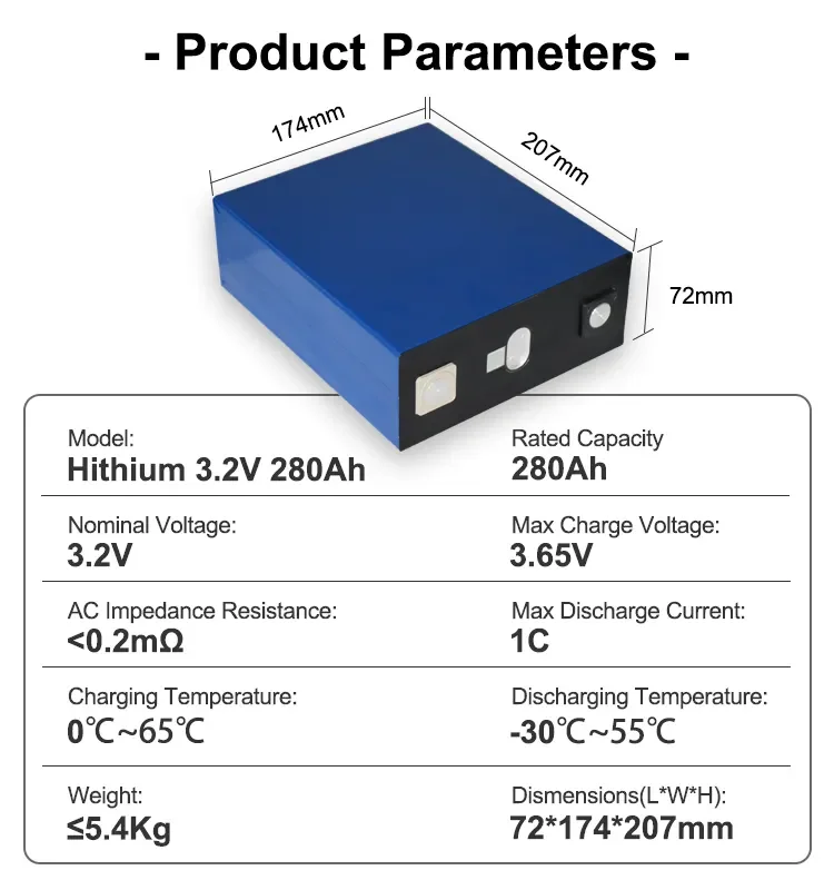 10000 Cycle Hithium Lifepo4 280ah Brand New Energy Storage Battery Prismatic Battery Cell 3.2v LFP 280AH Lithium Ion Solar Cell