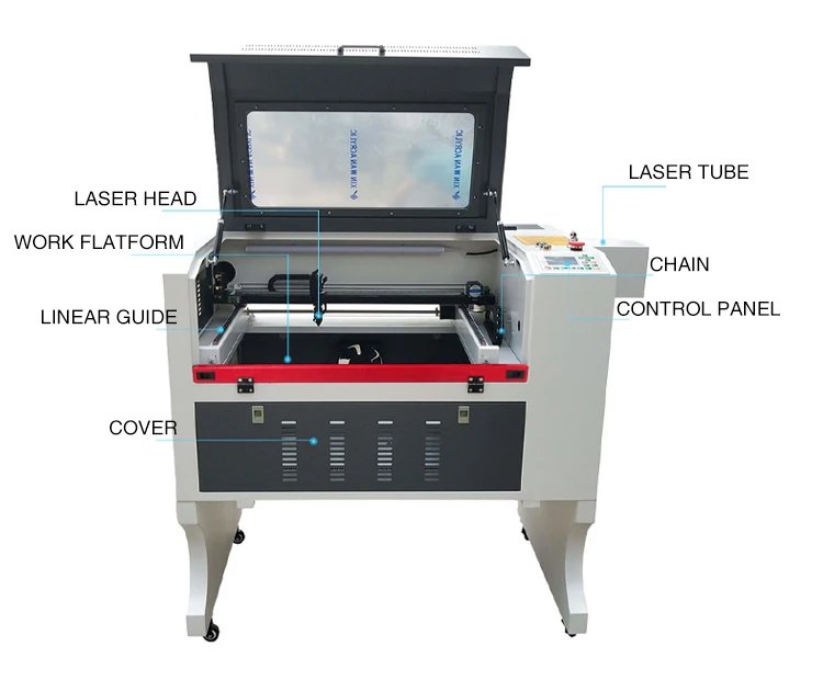 Faith 4060 CO2 Cnc 40W 50W 80W Laser Cutting Engraving Machine Rubber Stamp Laser Engraving Machine Price
