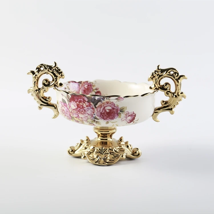 P:arty wedding gold luxury irregular ceramic bowls decorative