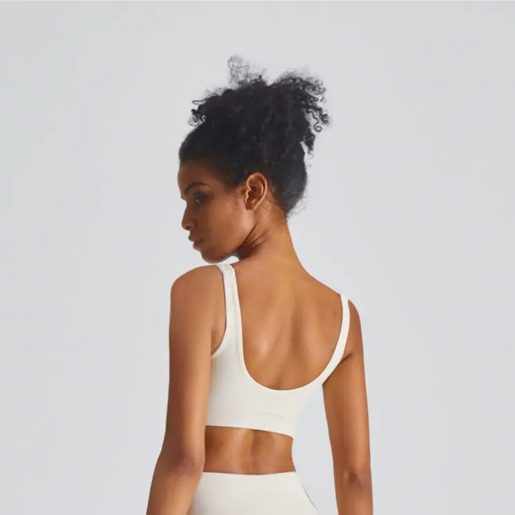 Sexy Single Strap Bra Crop Top Yoga Set, Cotton Sport Bra Without Padding