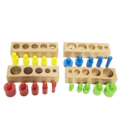 Baby Wooden Toys Colorful Socket Cylinder Block Set For Children Educational