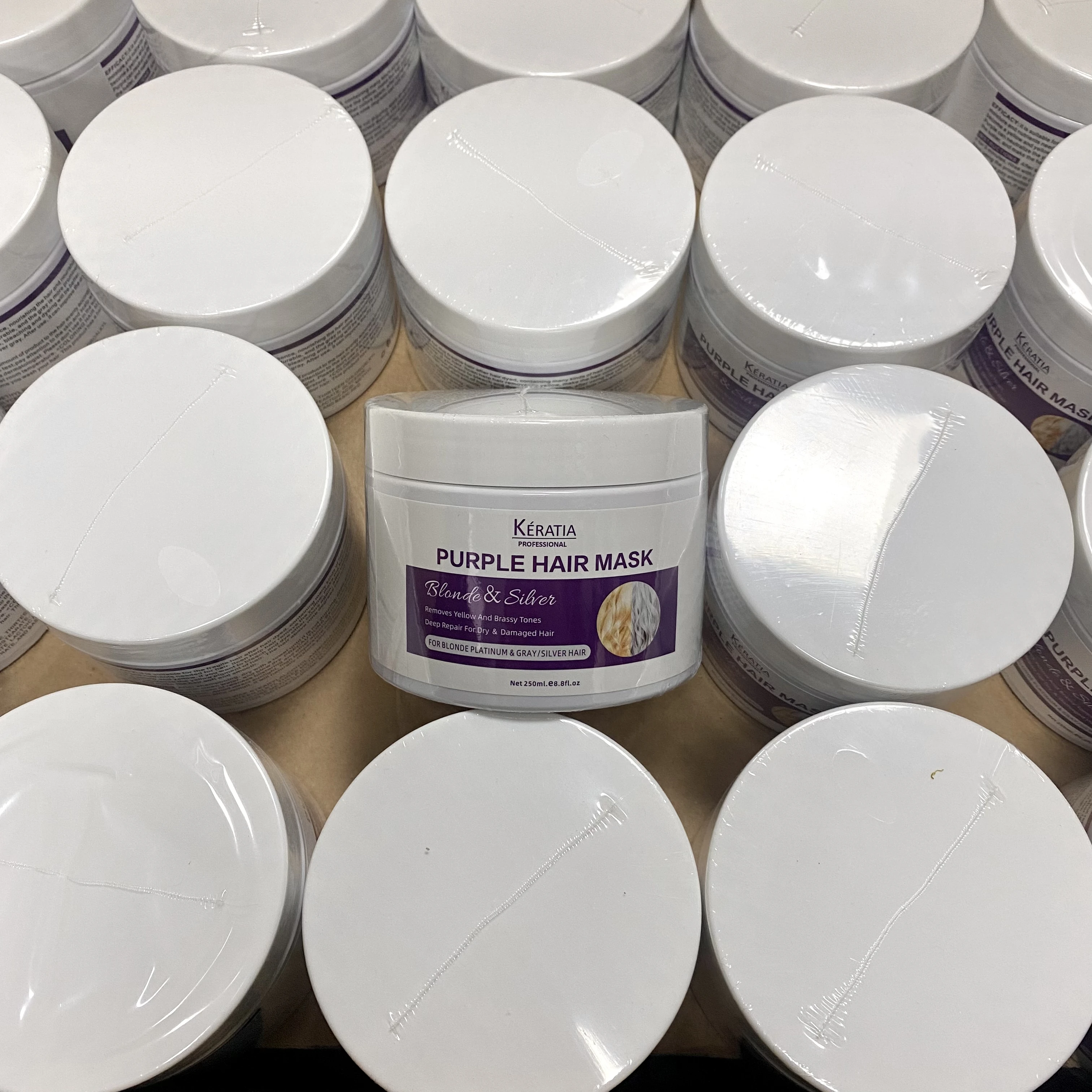 Purple Color Hair Mask Argan Oil Coconut Oil Anti Aging Platinum Blonde Hair Mask Repair Deep Hydration Hair Treatment Mask