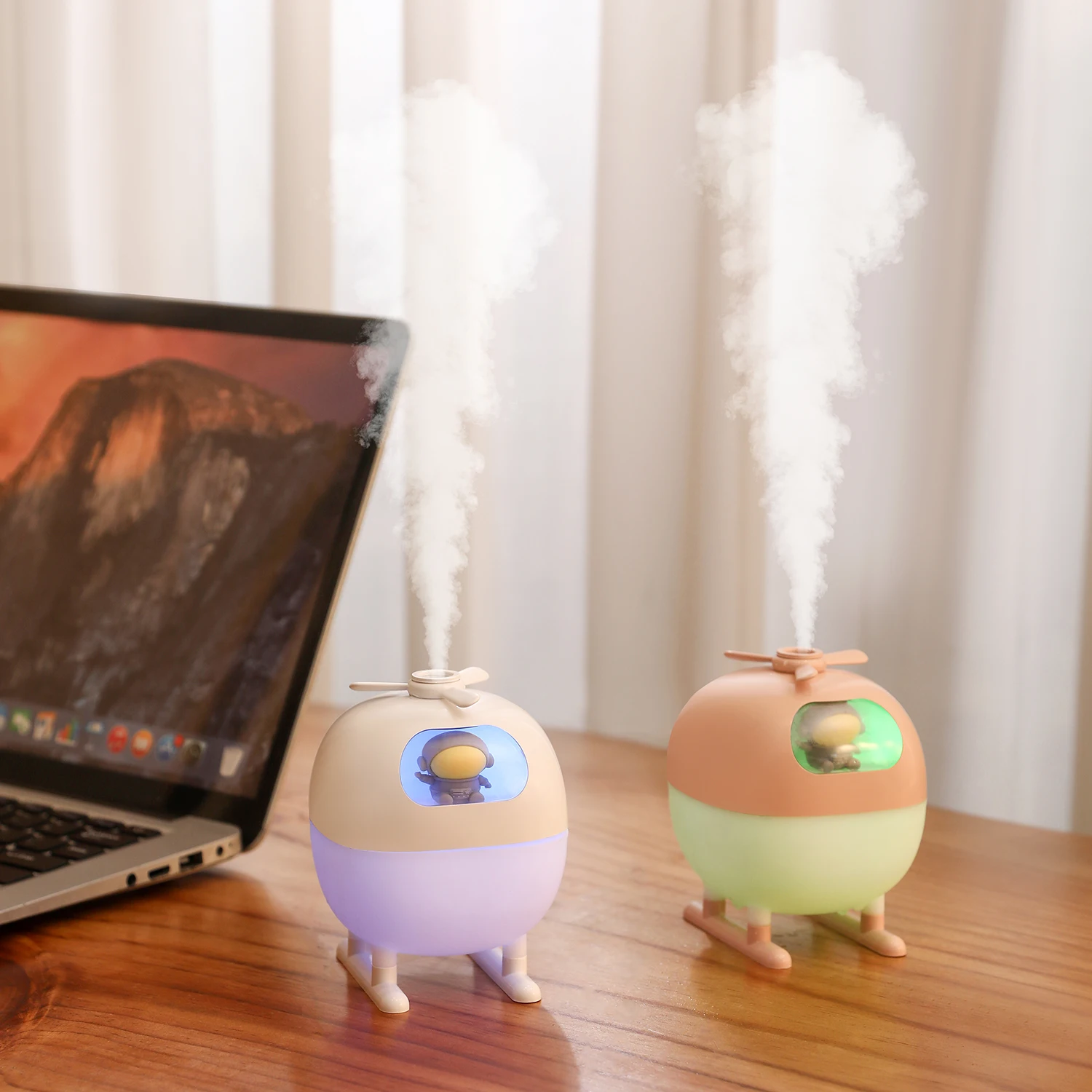 Wholesale 220ml USB Mini Submarine Air Humidifier Night Light Color Sprayer Ultrasonic Cold Mist Diffuser Essential Oil Diffuser