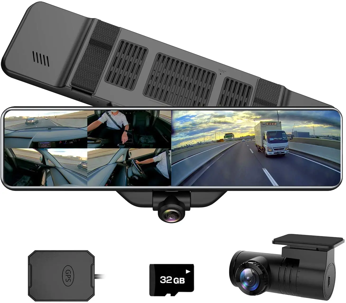 Wholesale vehicle recorder K88 HD front and rear dual camera streaming media car rearview mirror panoramic reversing