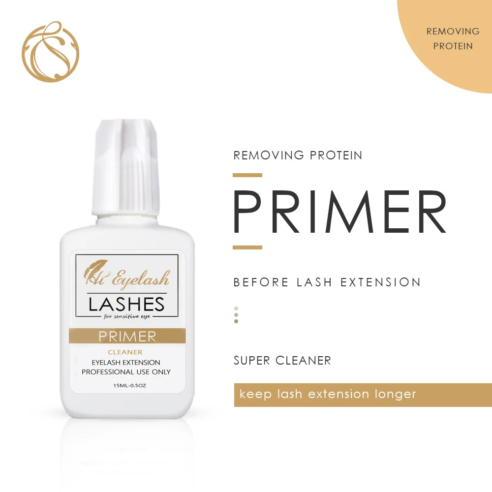Wholesale Lash Tool Cleaner Eyelash Extension Primer Private Label Removing Protein 15ml Eyelash Glue Primer