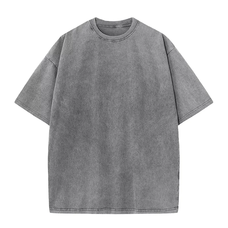 Wholesale 260gsm Stone washed Heavy Cotton vintage t-shirt Men street wear acid wash t shirt
