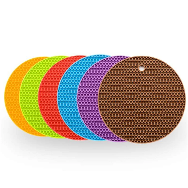 Food Grade Round Silicone Dining Heat Insulation Anti-scalding Pad Honeycomb Round Pot Pad Coaster