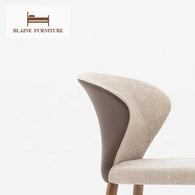 Modern Armrest Leather Solid Wood Frame Upholstered Dining Room Chair