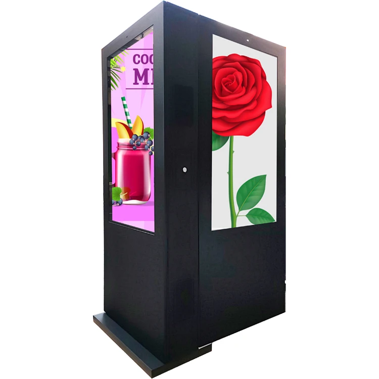 55-Inch Double Sided Outdoor Kiosk Waterproof Dual Touch Screen Design for Information Display, Perfect for Outdoor Environments