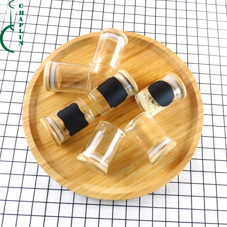 9*22cm Big Discount Glass Jar with Bamboo Lid for Kitchen Spice Food Storage