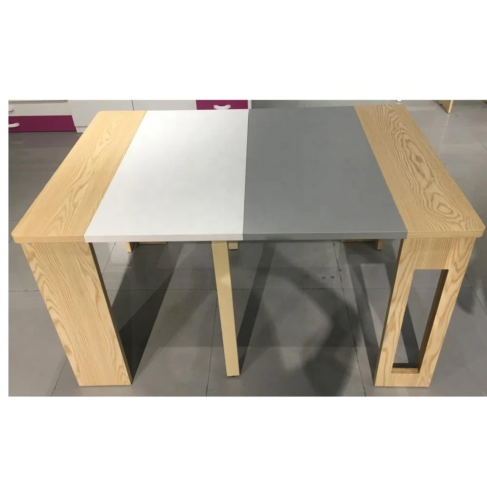 Custom TLNA002 Modern Wood Foldable Dining Table Extendable for 4 6 8 Seaters