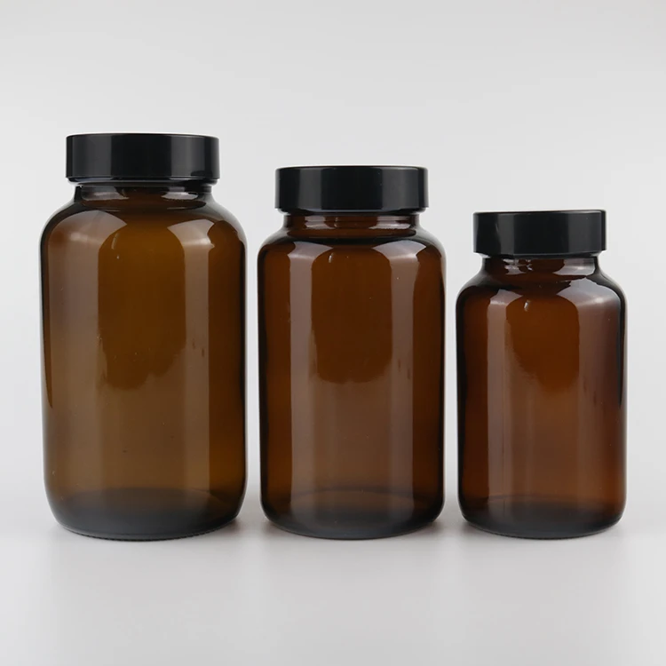 Оптовая продажа с завода 200 мл 300 400 контейнер для капсул таблеток CBD флаконы из янтарного