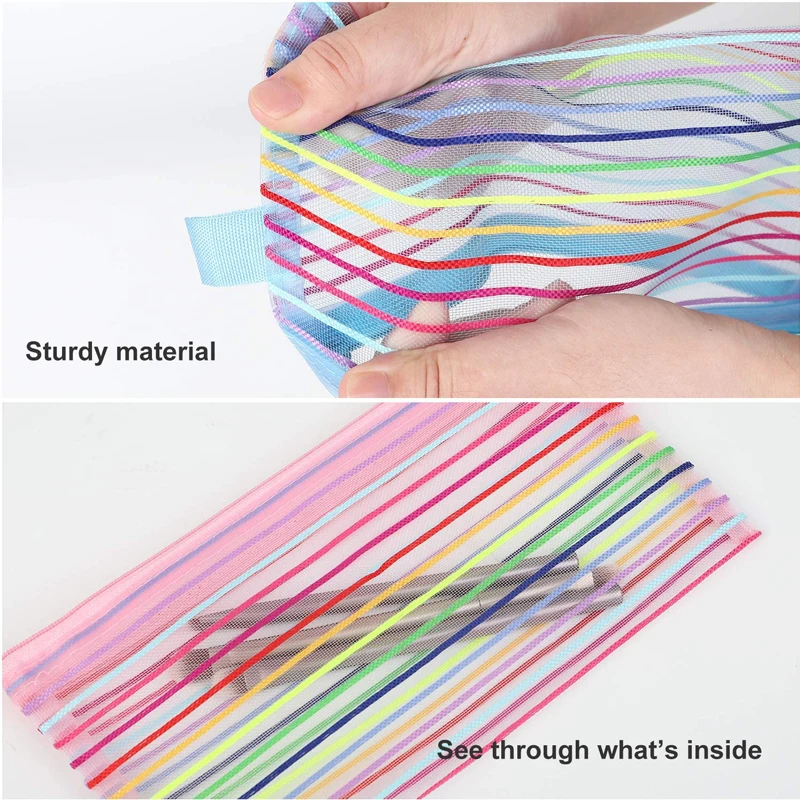 High Quality Children File Pvc Make Up Pencil Bag Mesh Hold Pen Case