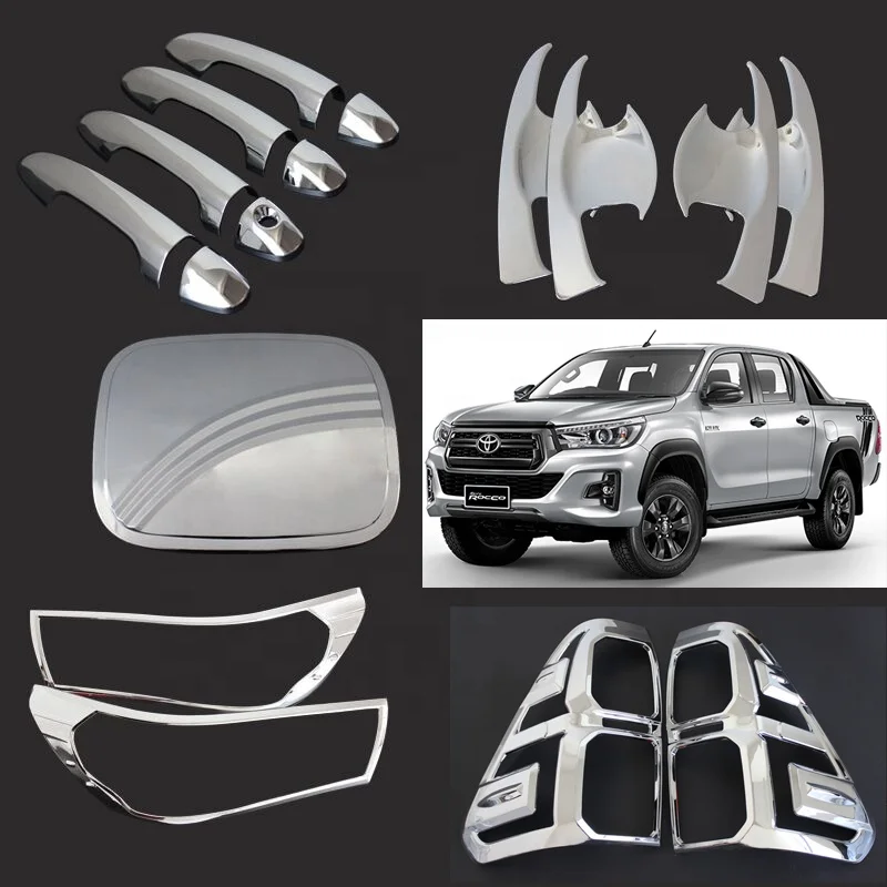 custom 2020 2021 2022 2023 For Toyota hilux accessories revo rocco combo full set chrome matte black car garnish cover factory