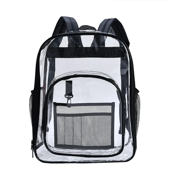 Clear Backpack Stadium Approved for Women Men Heavy Duty See Through Transparent PVC Backpacks for School Work Travel