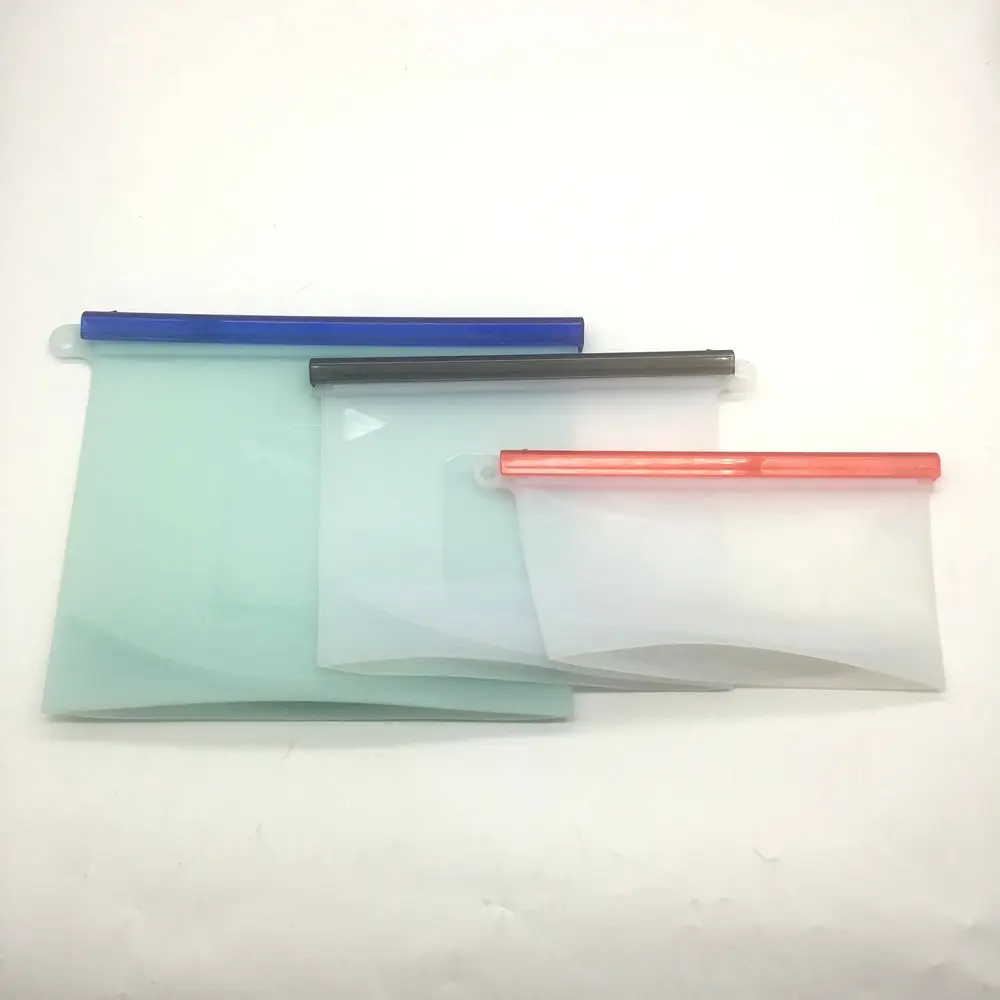 500ML Food Grade  Leakproof Silicone Food Storage Bag Reusable Sandwich Food Bags