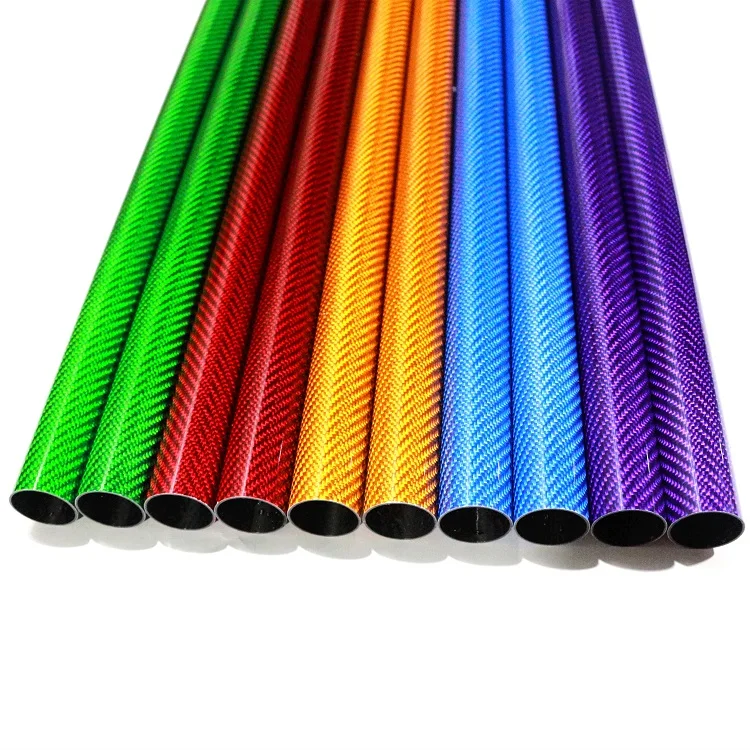 3k  Carbon Fiber Pipes 20mm 25mm 30mm Colored Customized Fiber Carbon Tube 100% Carbon Fiber Tube 8mm