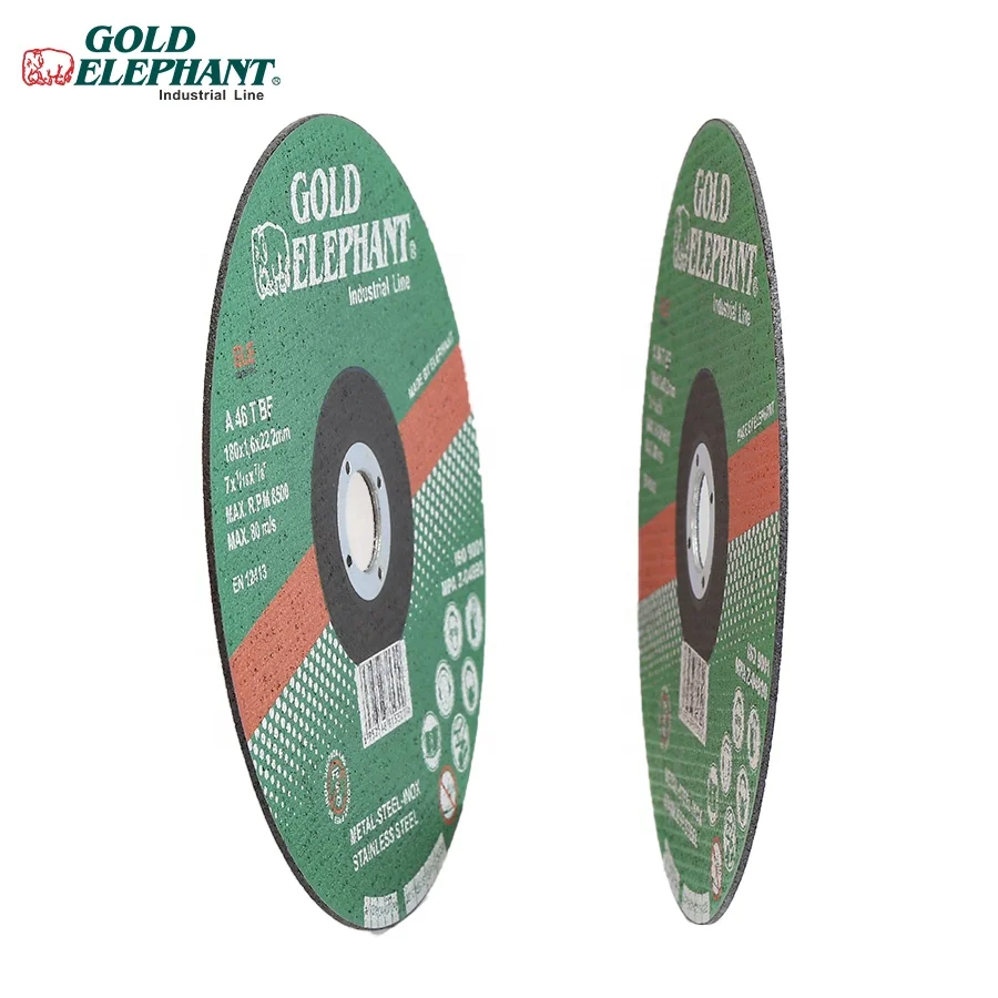 Gold Elephant factory accepted OEM abrasive 7inch/180*1.6*22.2mm cutting disc with MPA certificate