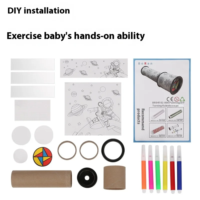 DIY Kaleidoscope with Water Color Pen Kaleidoscope Making Kit for Gifts Party Favors Educational Science Developmental Toy