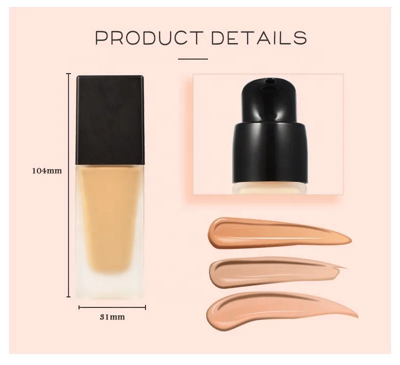 Waterproof 10 Colors Liquid Foundation For Dark Skin Makeup Private Label