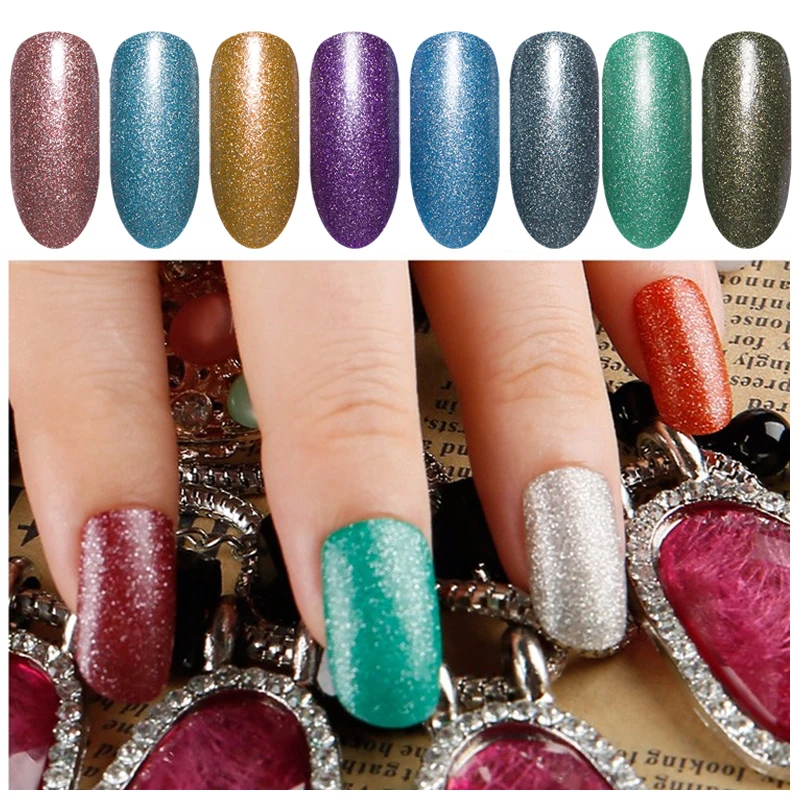 CCO distributor 15ml OEM ODM logo nail gel polish Colorful uv led gold sand nail gel polish