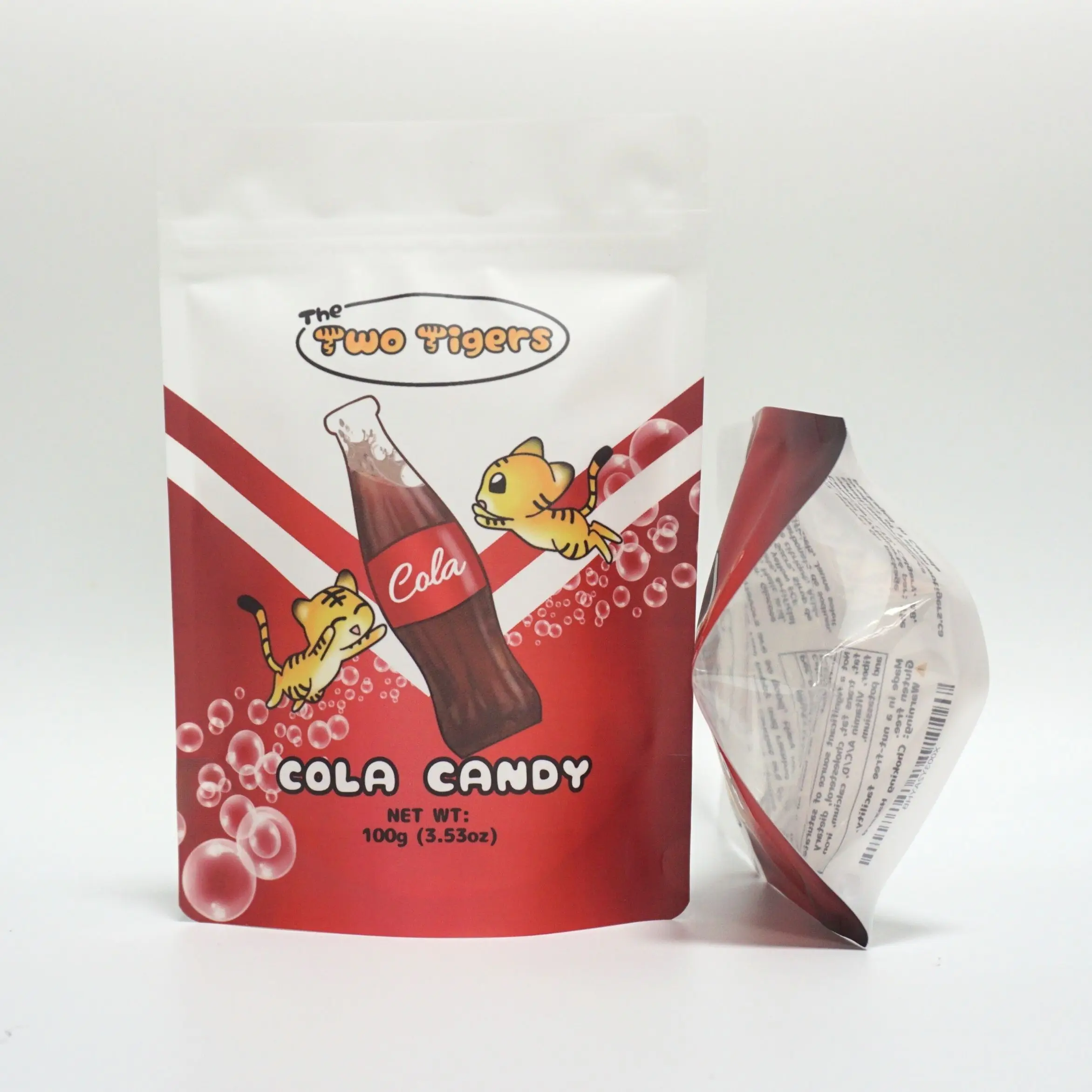 Custom shape mylar bag resealable zipper soft touch cola beer candy Packaging 3.5g 7g 28g