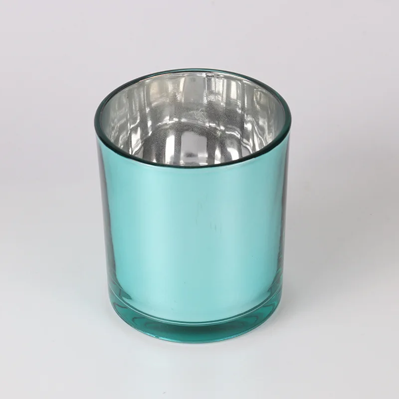 14oz Black Rose Gold Glass Electroplated Candle Jars with Lid for Scented Candle