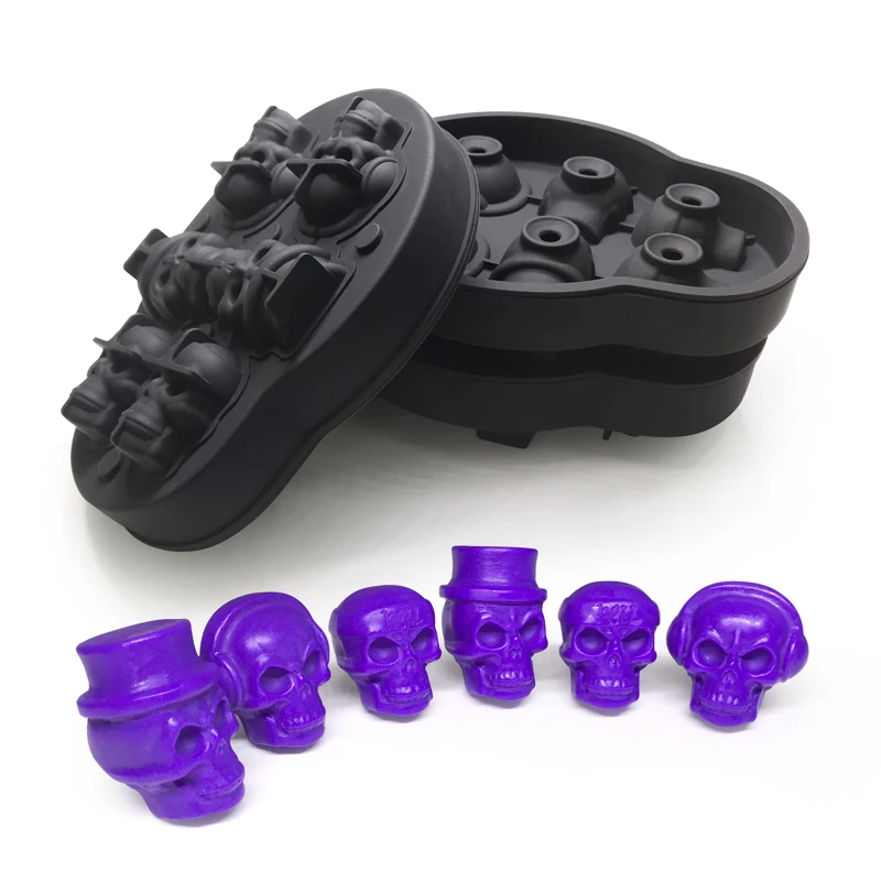 Silicone epoxy resin Ice Cube Tray molds Set of ice maker & skull shape ice cube tray for Whiskey Cocktail