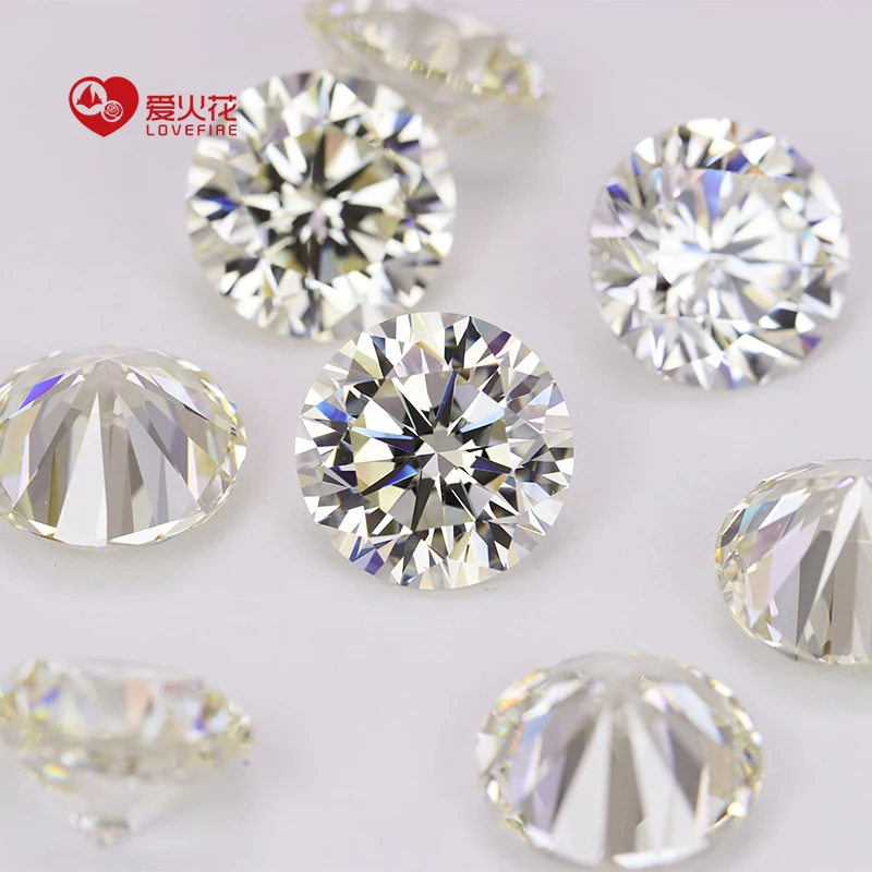 GH color vvs synthetic lab created moissanite stone loose round cut gra moissanite