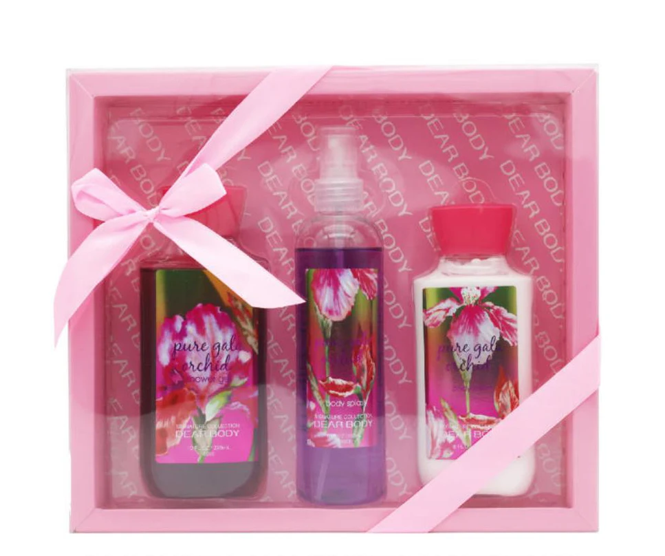 Private label wholesale women Shower Gel Body Lotion gift sets original  body spray mist splash lotion set for women body cream