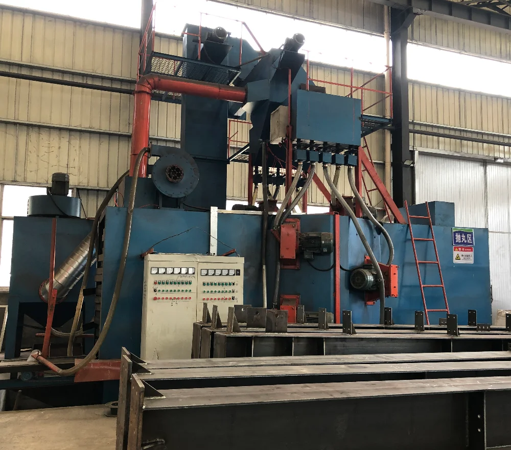 Steel Plate Shot Blast Peening Machine And Spray Painting Machine
