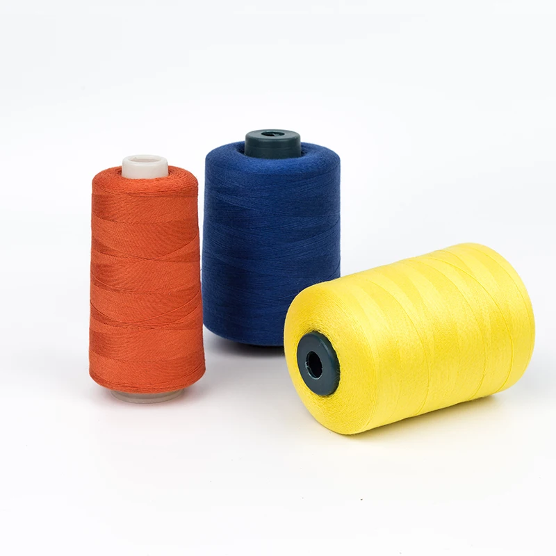 40s/2 Оптовая продажа Высококачественная швейная нить из 100% полиэстера в наличии окрашенная НЕОБРАБОТАННАЯ