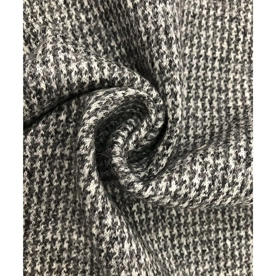Wool fabric manufacturer wool polyester knit wool tweed woolen fabric for coats