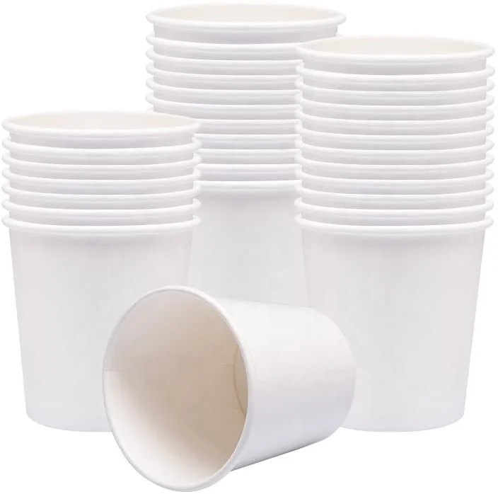 4oz 8oz 12oz 16oz Disposable white Paper Coffee Cups