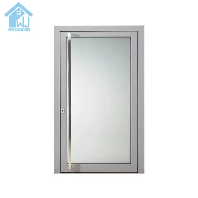 Modern design decorative aluminum frame glass double entry casement door