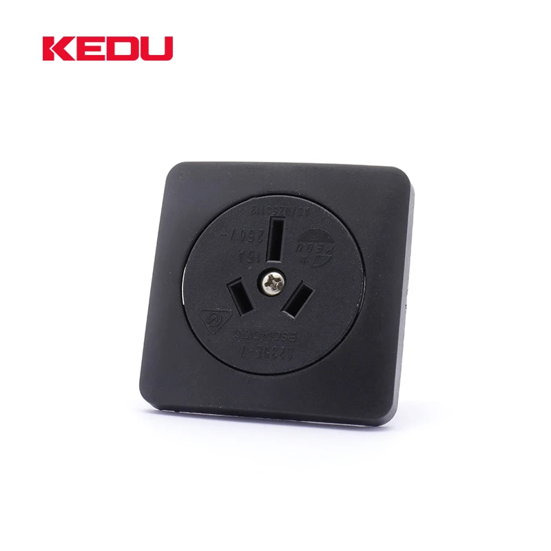 KEDU S230E-7 black color 250V 15A no cover australia standard socket