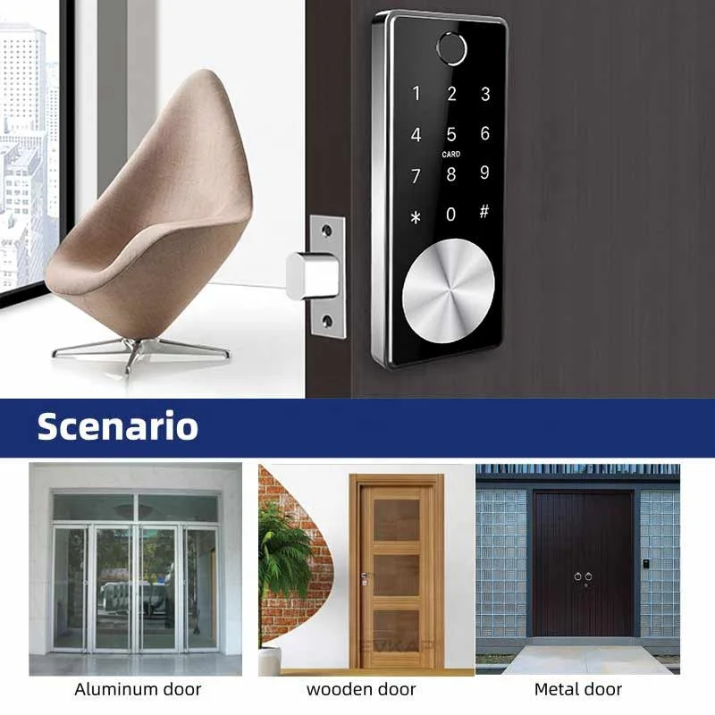 Home Smart TTLock App Wifi Digital Smart KeyPad Electronic Deadbolt Door Lock Unlocked By Card Code Key And Wifi App