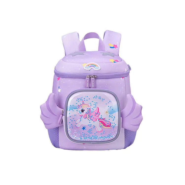2024 Hot sale Sequins Unicorn Two-piece set Princess Pink Schoolbag Backpack for Girl Kids Waterproof Children BookBag