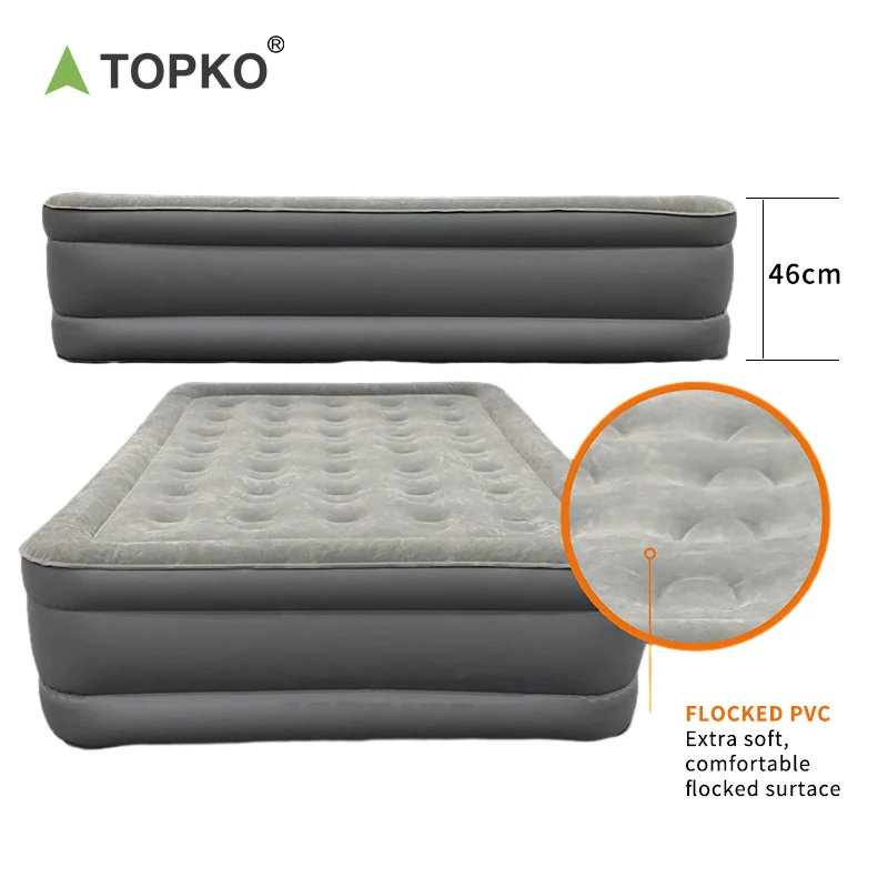 TOPKO High Quality Double Inflatable Mattress Outdoor for Camping, Home & Travel Inflatable Air Bed