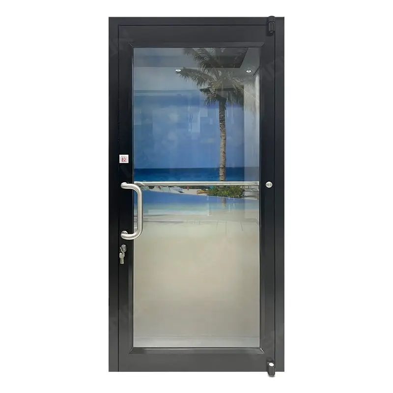Heavy Duty Restaurant Aluminum Frame Exterior Glass Commercial Front Entry Door Double Swing