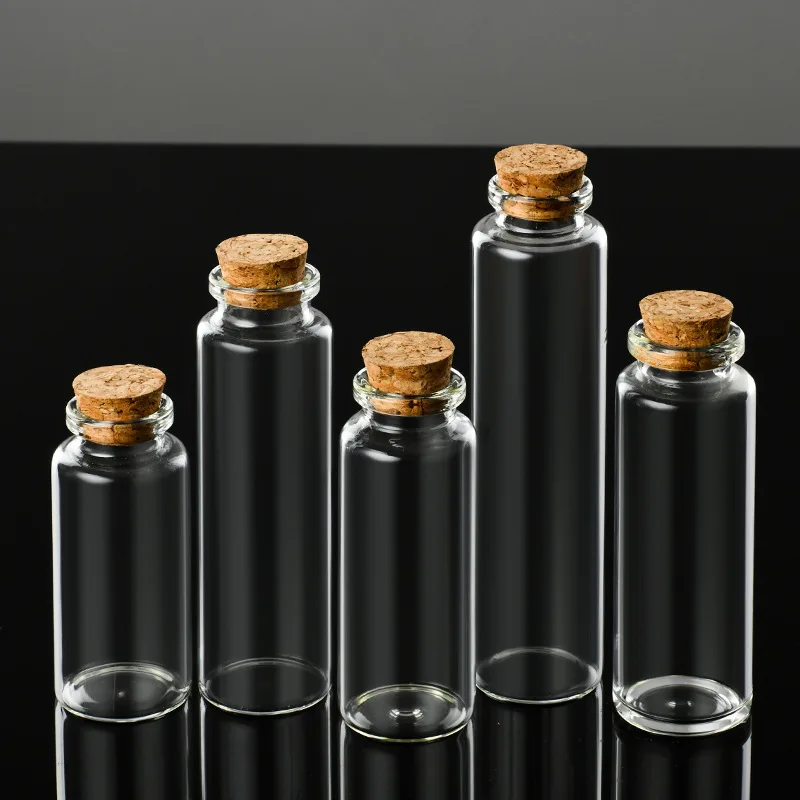 Width 30mm Mini Bottles With Cork Lids Wishing Message Glass Bottles Vials Pudding Glass Jar With cork glass bottle stopper