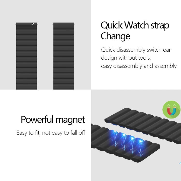 Single Dual Color 20mm 22mm Rubber Smart Watch Straps Silicone Magnetic coolyep Watch Band for Samsung Galaxy Watch 4 Armband