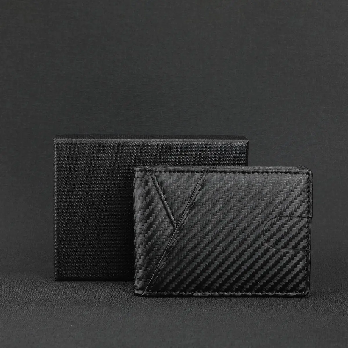 Mens Slim Wallet with Money Clip RFID Blocking Bifold Credit Card Holder Gift Box Minimalist Business