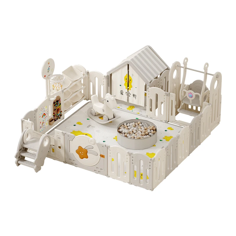 indoor kids Playpens Plastic Fold able fence indoor playground  safety playard with gate  For Baby  and toddler
