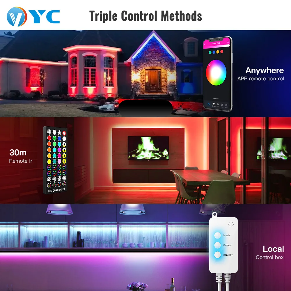 5 10 15 Metes Гибкая умная Wifi синяя-зуб пульт дистанционного управления RGB Светодиодные полосы комплект водонепроницаемый 12V Smd 5050 Luces