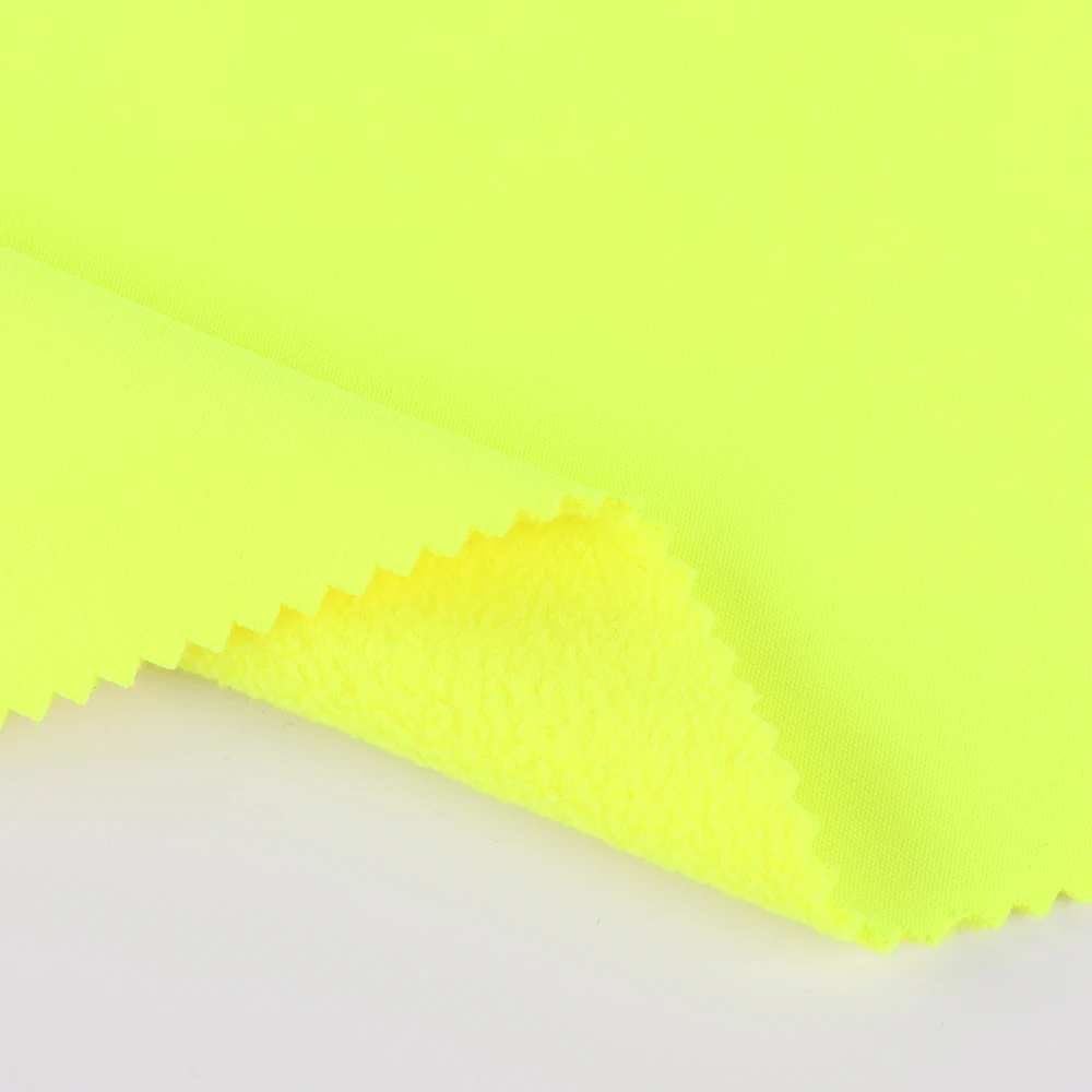 Fashion Design Polyester Interlock Fabric Bonded with TPU Film and Polar Fleece Fabric for Sweater and Jacket