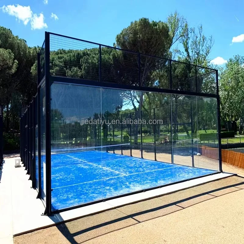 Paddle Tennis Court in China Good Quality Full Glass Squash Court With Ceramic Dots Wholesale