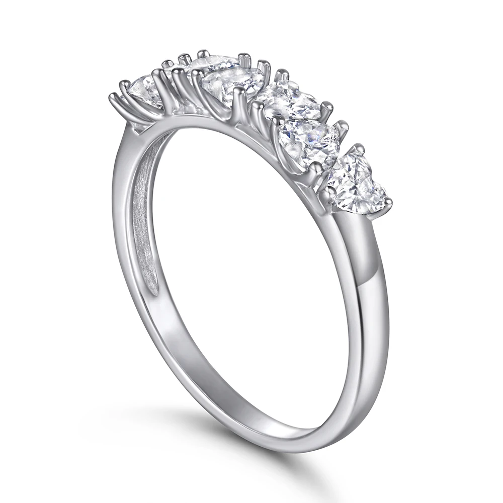 Trendy Zirconia Non Fade Ring White Gold Plated Cluster Bulk Heart Anillos Plate 925